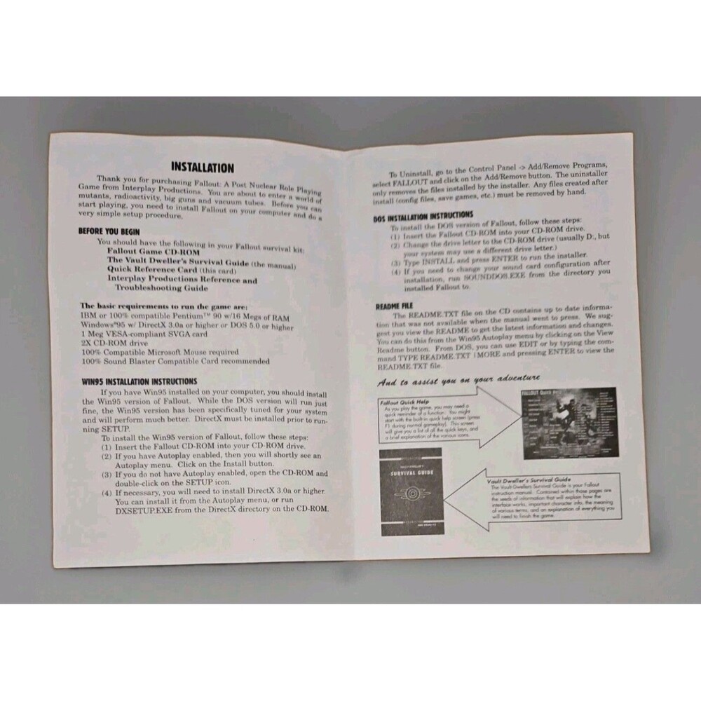 Fallout Vault Dweller's Quick Reference Card **RARE** - Picture 2 of 3